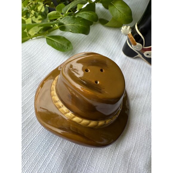 Cowboy Hat and Boot Salt & Pepper Shaker Set | Western Kitchen Décor - Picture 3 of 3